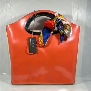 Beijo Coral Tote with Colorful Scarf